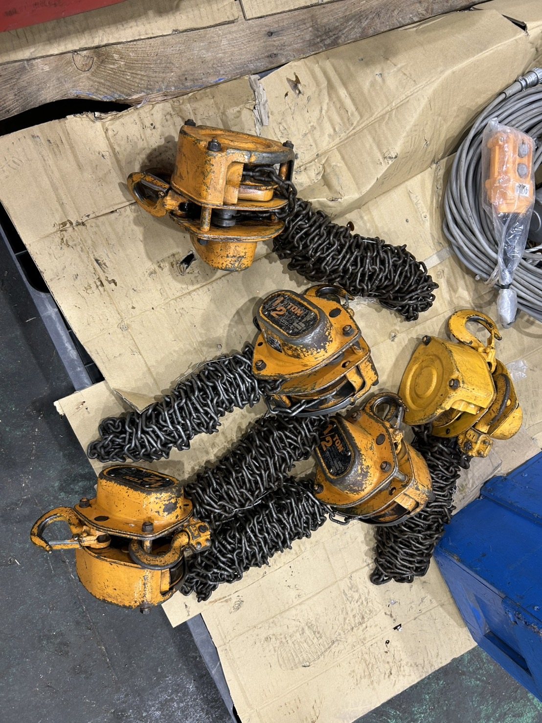 中古チェーンブロック、ベビーホイスト他